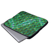 Grüner grauer, Gitter- oder Schiebestein-Effekt Laptopschutzhülle (Vorne Knopf)