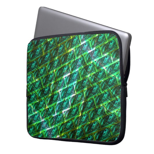 Grüner grauer, Gitter- oder Schiebestein-Effekt Laptopschutzhülle (Vorderseite Links)