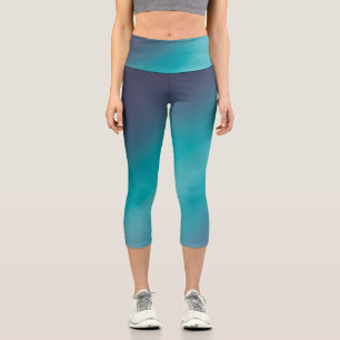 Grüner grauer Mondlichtombre-Effekt Capri Leggings