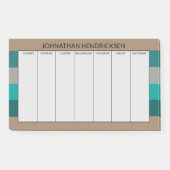 Grüner grauer Streifen Name für moderne und maskul Post-it Klebezettel (Vorderseite)