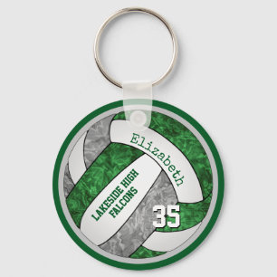 grüner grauer Volleyball-Schlüsselanhänger mit Sch Schlüsselanhänger