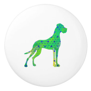 Grüner Great Dane Keramikknauf