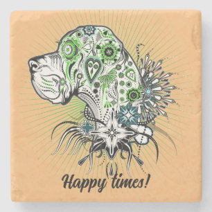 Grüner Great Dane Stein Achterbahn Steinuntersetzer