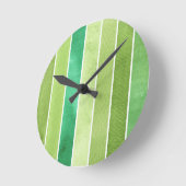 grüner großer Aquarellhintergrund - Aquarell Runde Wanduhr (Winkel)