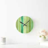 grüner großer Aquarellhintergrund - Aquarell Runde Wanduhr (Zuhause)