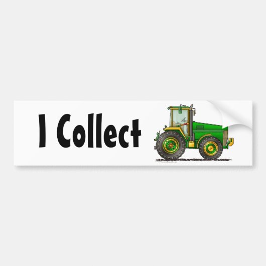 "Grüner großer Traktor, sammele ich… Autoaufkleber (Vorne)