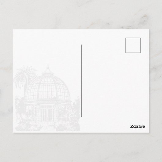 Grüner Grüner Garten Save the Date Postkarte (Rückseite)