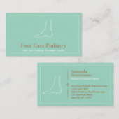 Grüner Grünfuß Massage Pflege Podiatrie Doktor Visitenkarte (Vorne/Hinten)