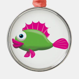 GRÜNER GUPPY ORNAMENT AUS METALL