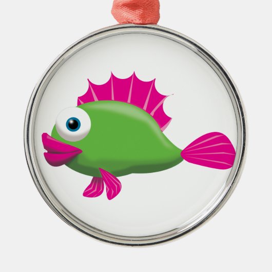 GRÜNER GUPPY ORNAMENT AUS METALL (Vorne)