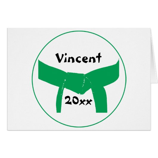 Grüner Gürtel für Kampfkunst (Vorderseite (Horizontal))