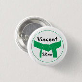 Grüner Gürtel für Kampfkunst Button (Vorne & Hinten)