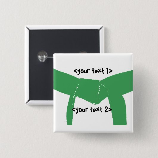 Grüner Gürtel für Kampfkunst Button (Vorne & Hinten)