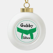 Grüner Gürtel für Kampfkunst Keramik Kugel-Ornament (Vorderseite)