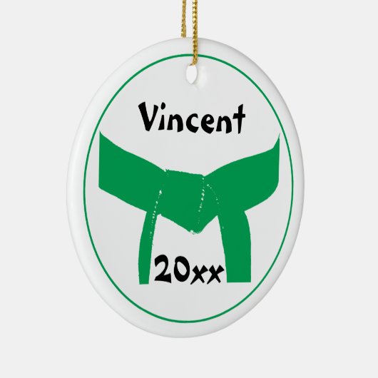 Grüner Gürtel für Kampfkunst Keramikornament (Rechts)