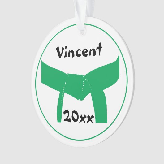 Grüner Gürtel für Kampfkunst Ornament (Vorderseite)