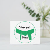 Grüner Gürtel für Kampfkunst Postkarte (Stehend Vorderseite)