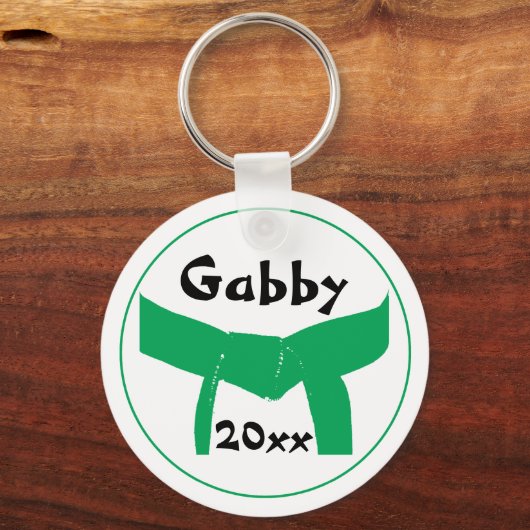 Grüner Gürtel für Kampfkunst Schlüsselanhänger (Vorderseite)