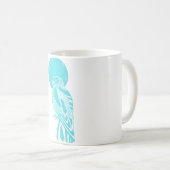 Grüner Habichtvogel und Mond Kaffeetasse (VorderseiteRechts)