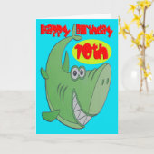 Grüner Hai Zehnte Geburtstag Karte (Gelbe Blume)