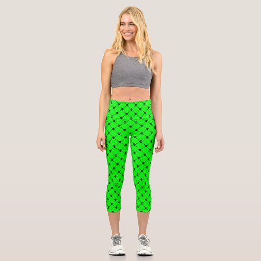 grüner Halbkugel Capri Leggings (Vorderseite)
