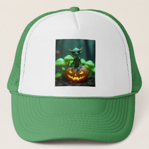 Grüner Halloween Außerirdischer  Truckerkappe