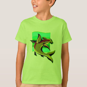 Grüner Hammerhai-Haifisch T-Shirt