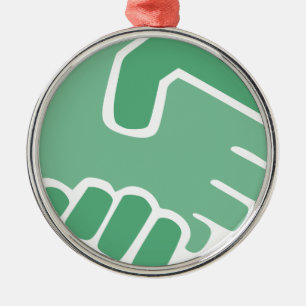 Grüner Händedruck Ornament Aus Metall