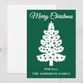 Grüner handgeschriebener Skriptbaum Feiertagskarte (Vorne/Hinten)
