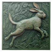 Grüner Hase - Fliese (Vorderseite)