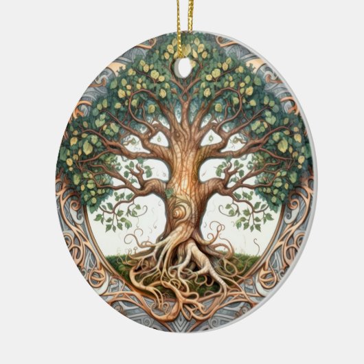 Grüner Heidenbaum Keramik Ornament (Links)