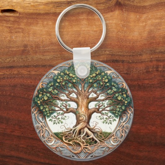 Grüner Heidenbaum Schlüsselanhänger (Vorderseite)