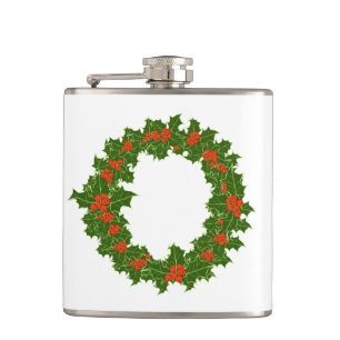 Grüner Heiliger und Roter Berer Weihnachtskranz Flachmann