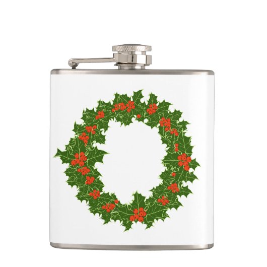 Grüner Heiliger und Roter Berer Weihnachtskranz Flachmann (Vorderseite)