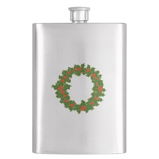 Grüner Heiliger und Roter Berer Weihnachtskranz Flachmann (Vorderseite)