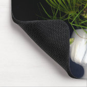 Grüner Herz in Schwarz Mousepad (Ecke)