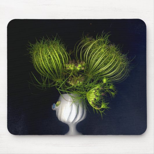 Grüner Herz in Schwarz Mousepad (Vorne)