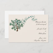 Grüner Herzbaum auf Elfenbein Save the Date Einladung (Vorne/Hinten)
