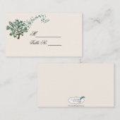 Grüner Herzbaum auf Elfenbeinhochzeit-Platzkarte Platzkarte (Vorne/Hinten)