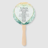 Grüner Herzblatt-Baum-Hochzeitsprogramm-Fächer Fächer (Rückseite)