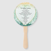 Grüner Herzblatt-Baum-Hochzeitsprogramm-Fächer Fächer (Vorderseite)