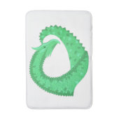 Grüner Herzdrache auf Weiß Badematte (Vorderseite Vertikal)