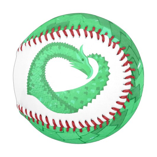 Grüner Herzdrache auf Weiß Baseball (Vorne Rechts)