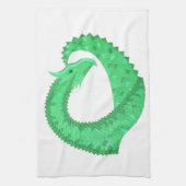Grüner Herzdrache auf Weiß Handtuch (Vertikal)