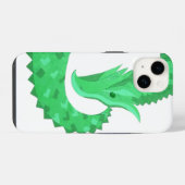 Grüner Herzdrache auf Weiß iPhone Hülle (Rückseite (Horizontal))