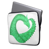 Grüner Herzdrache auf Weiß Laptopschutzhülle (Vorderseite Links)
