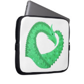 Grüner Herzdrache auf Weiß Laptopschutzhülle (Vorne Rechts)