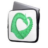 Grüner Herzdrache auf Weiß Laptopschutzhülle (Vorderseite Links)