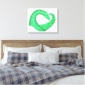 Grüner Herzdrache auf Weiß Leinwanddruck (Insitu (Schlafzimmer))