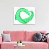 Grüner Herzdrache auf Weiß Leinwanddruck (Insitu (Wohnzimmer))